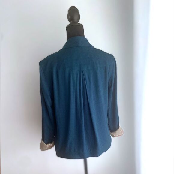 Anthropologie Cartonnier Camello Alpaca Print Draped Blazer Size XS - Picture 12 of 16